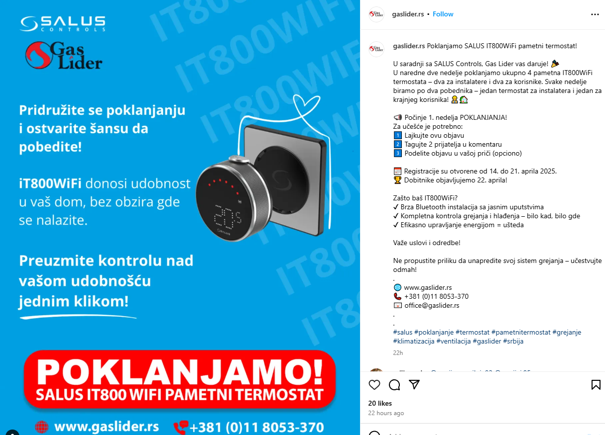 Uslovi i odredbe za učešće u poklon igri